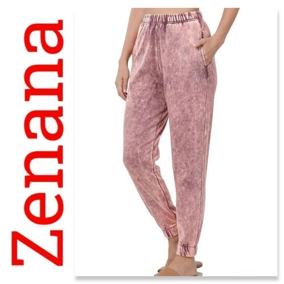 NWT Zenana Acid Wash Jogger - Picture 1 of 6